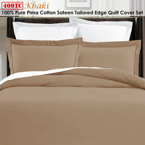 Grand Atelier | Pima Cotton Khaki | Quilt Cover Set | King