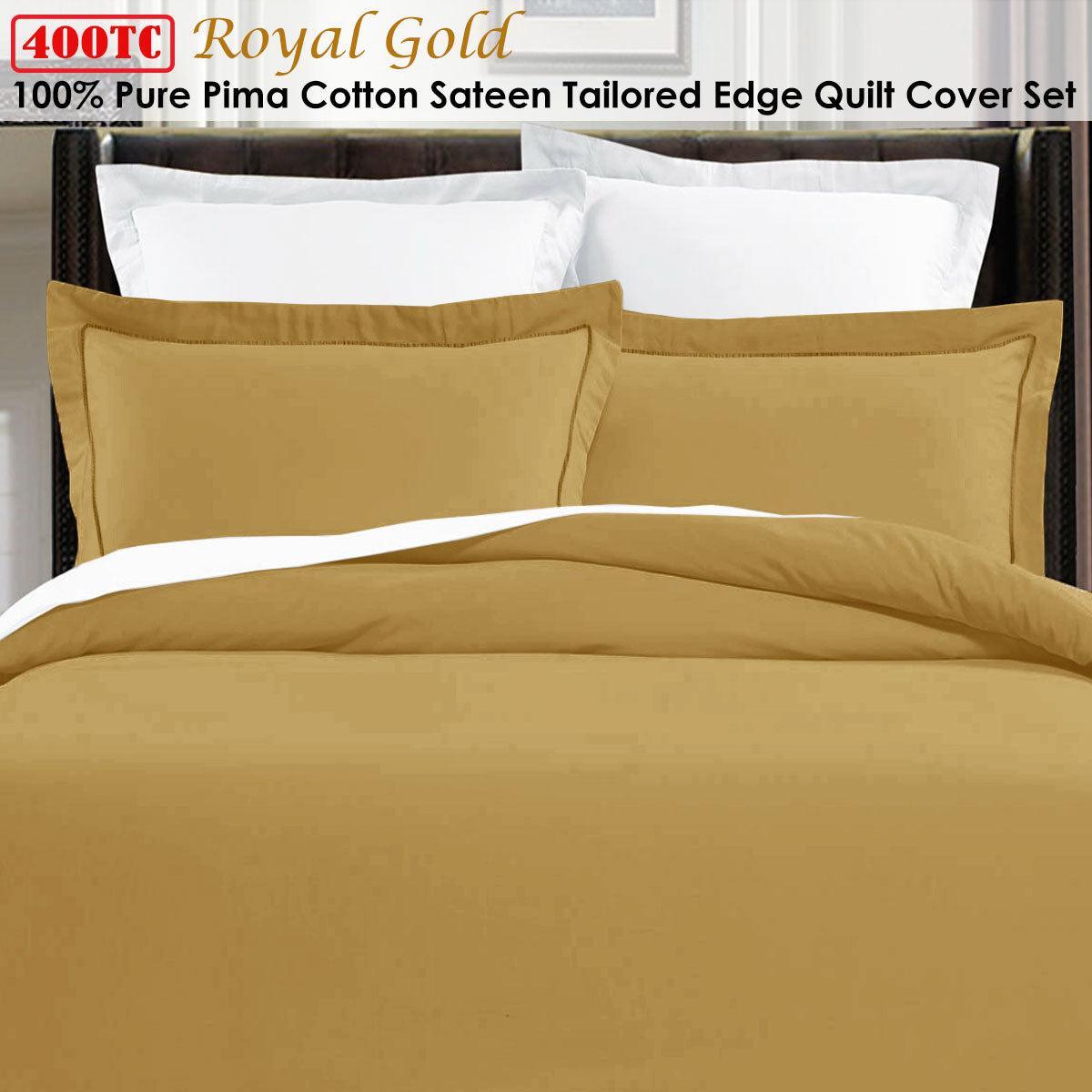 Grand Atelier | Pima Cotton Royal Gold | Quilt Cover Set | King