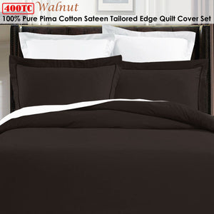 Grand Atelier Pima Cotton Walnut Quilt Cover Set | King