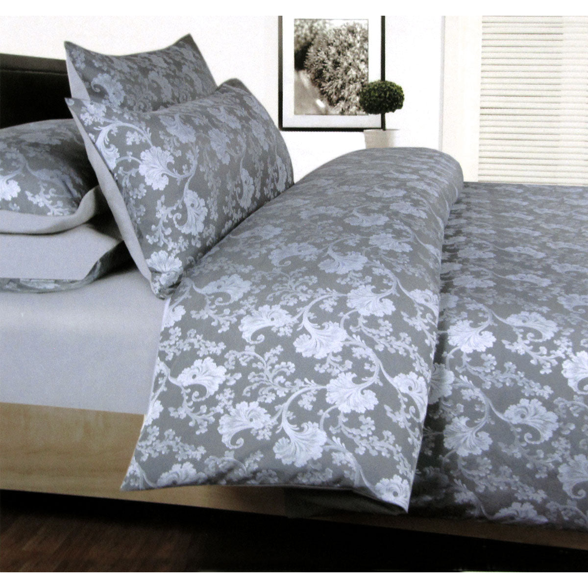 Accessorize | Annabelle Grey Jacquard | Quilt Cover Set | Double