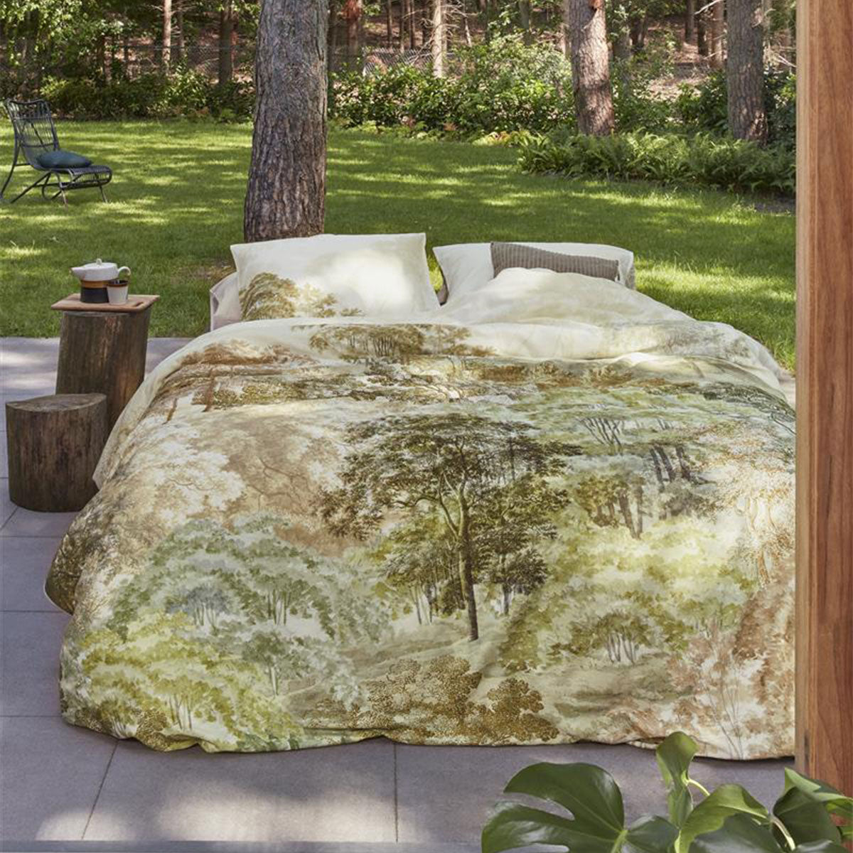 Bedding House | Arcadia Green Cotton Sateen | Quilt Cover Set | Queen