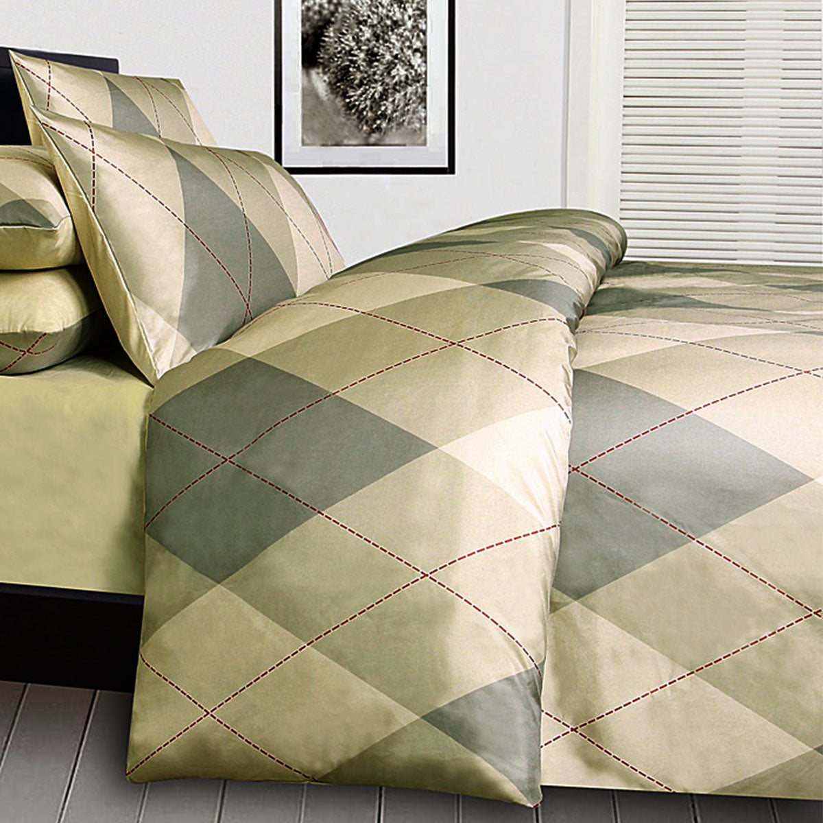 Big Sleep Argyles Beige Quilt Cover Set | Single