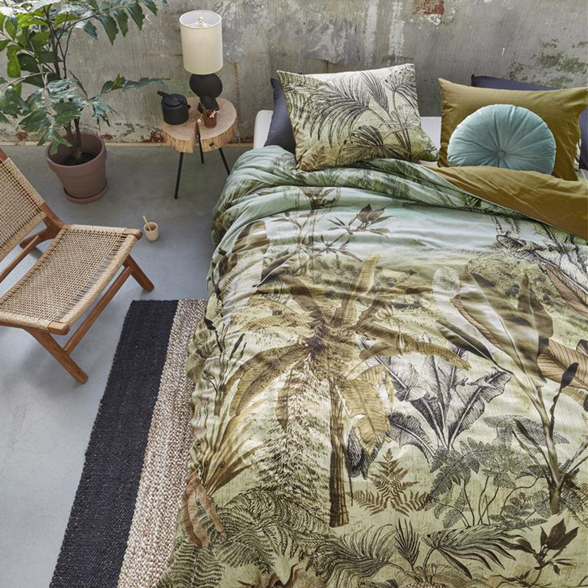 Bedding House | Banda Green Cotton | Quilt Cover Set | King