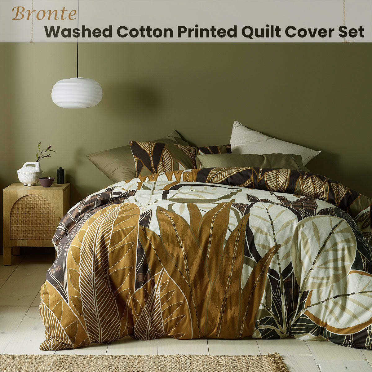 Accessorize | Bronte Washed Cotton Printed | Quilt Cover Set | Queen