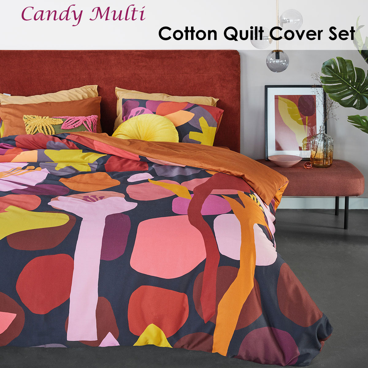 Bedding House | Candy Multi Cotton Sateen | Quilt Cover Set | Queen