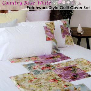 Accessorize | Country Rose White | Quilt Cover Set | Queen