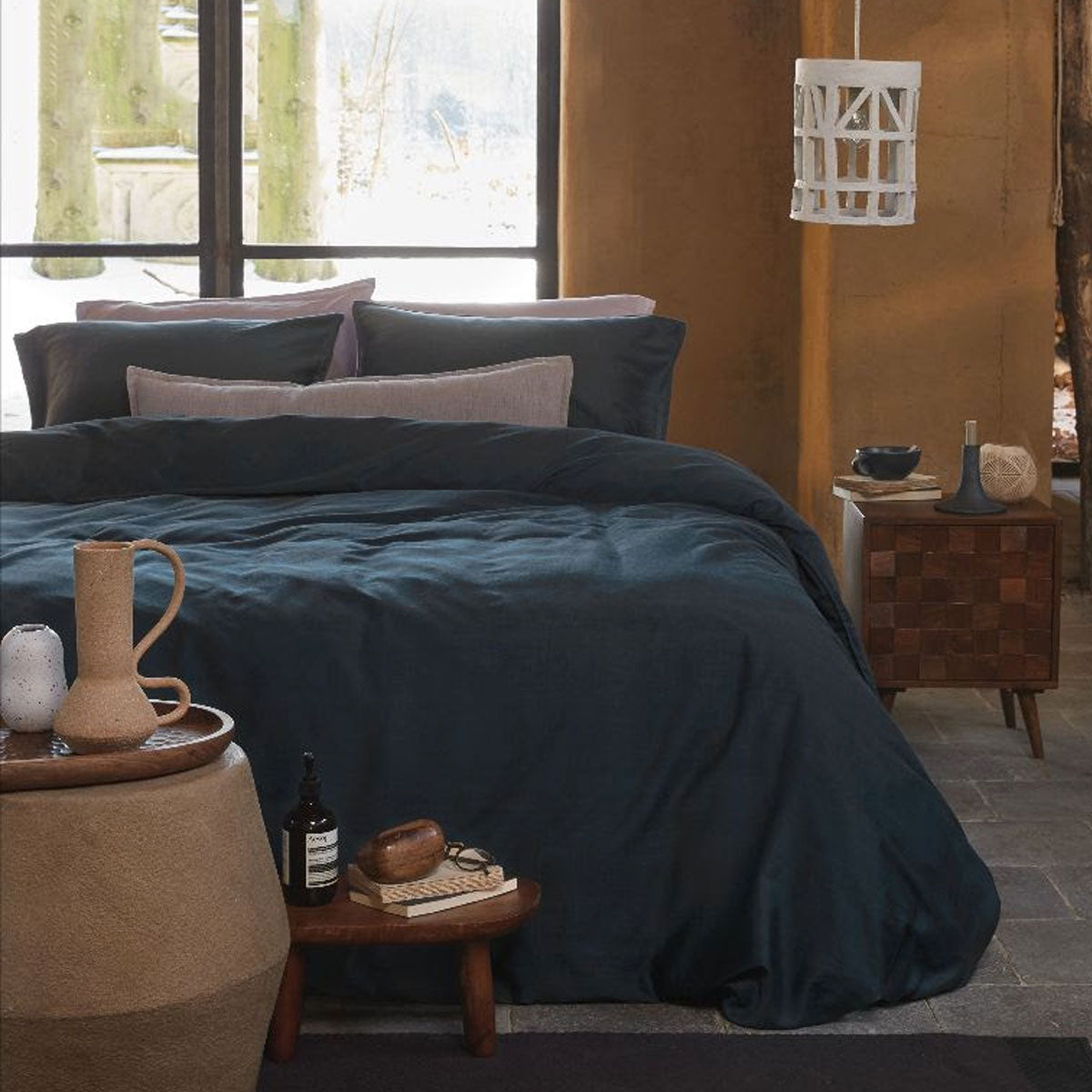 VTWonen | Earth Dark Blue | Quilt Cover Set | Queen