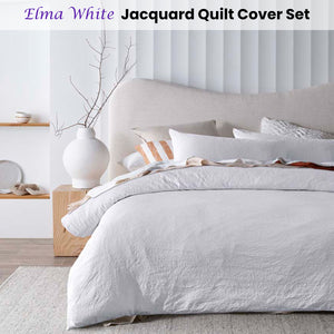 Accessorize Elma White Jacquard Quilt Cover Set | King