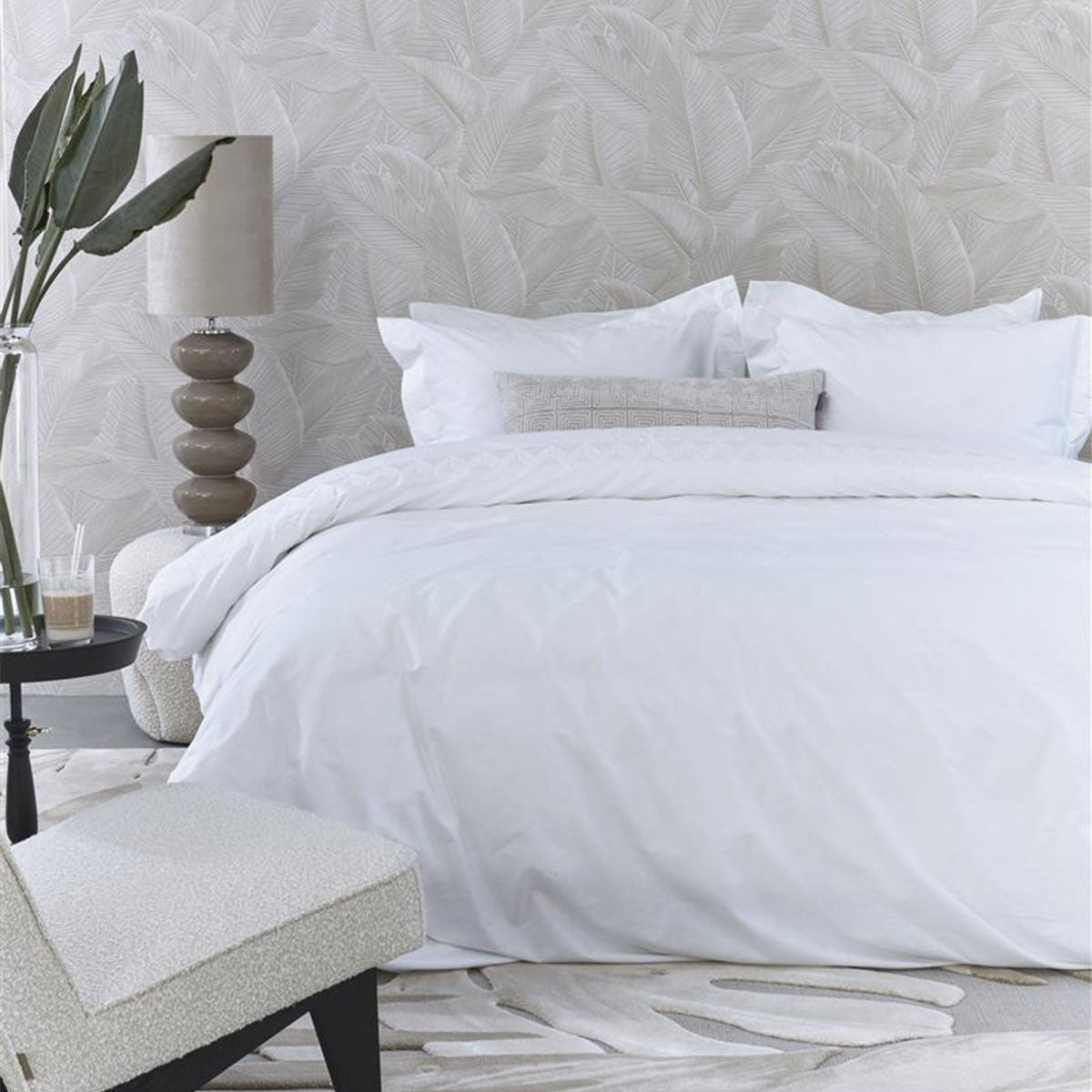 Riviera Maison | Elowen White Cotton | Quilt Cover Set | King