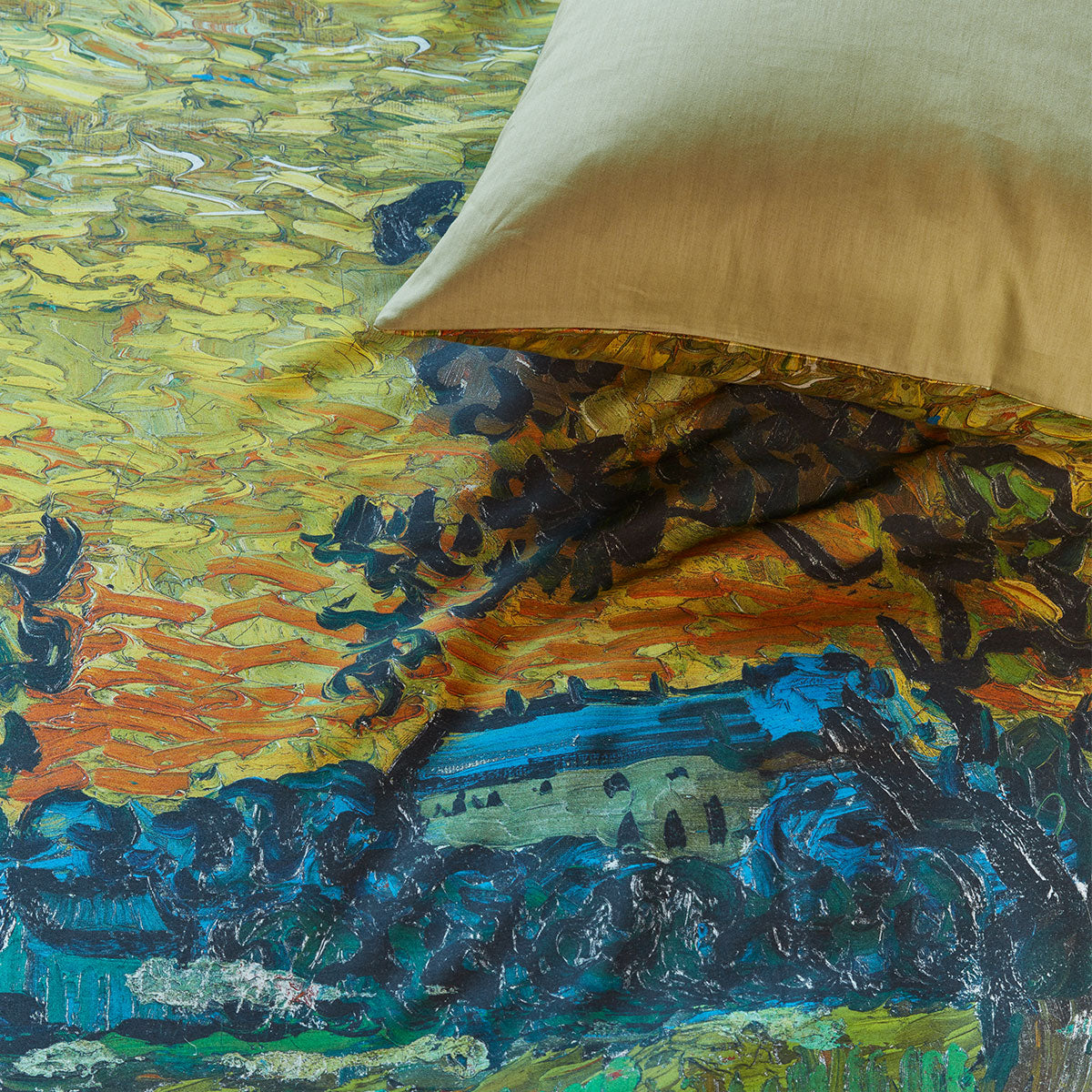 Van Gogh Evening Twilight Ochre Cotton Sateen Quilt Cover Set | King