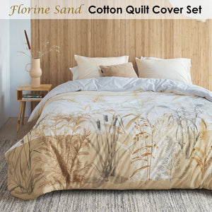 Bedding House | Florine Sand Cotton Quilt Cover Set | King