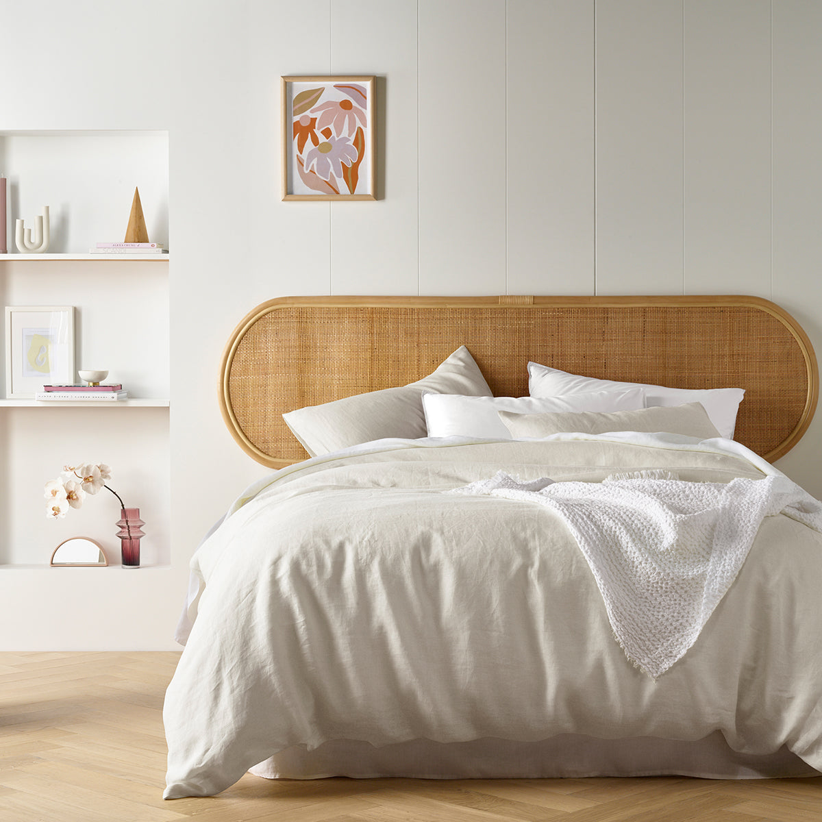 Vintage Design Homewares Natural French Linen Quilt Cover Set | King