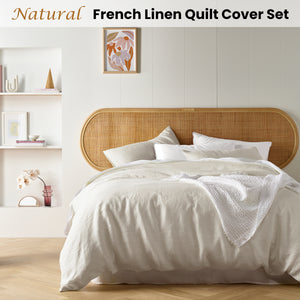 Vintage Design Homewares Natural French Linen Quilt Cover Set | Super King