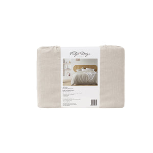 Vintage Design Homewares Natural French Linen Quilt Cover Set | Super King