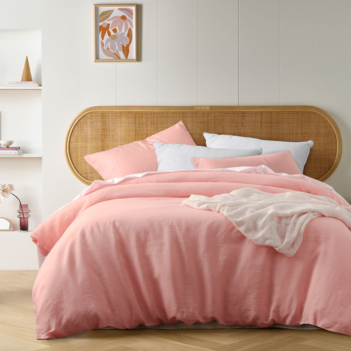 Vintage Design Homewares | Peach French Linen | Quilt Cover Set | King
