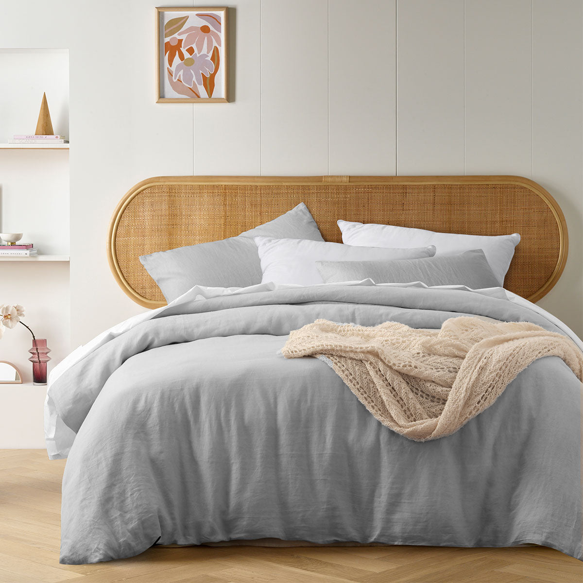 Vintage Design Homewares | Silver French Linen | Quilt Cover Set | Queen