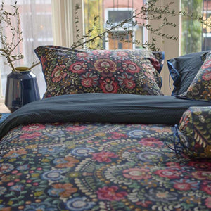 PIP Studio Il Ricamo Dark Blue Cotton Quilt Cover Set | Queen