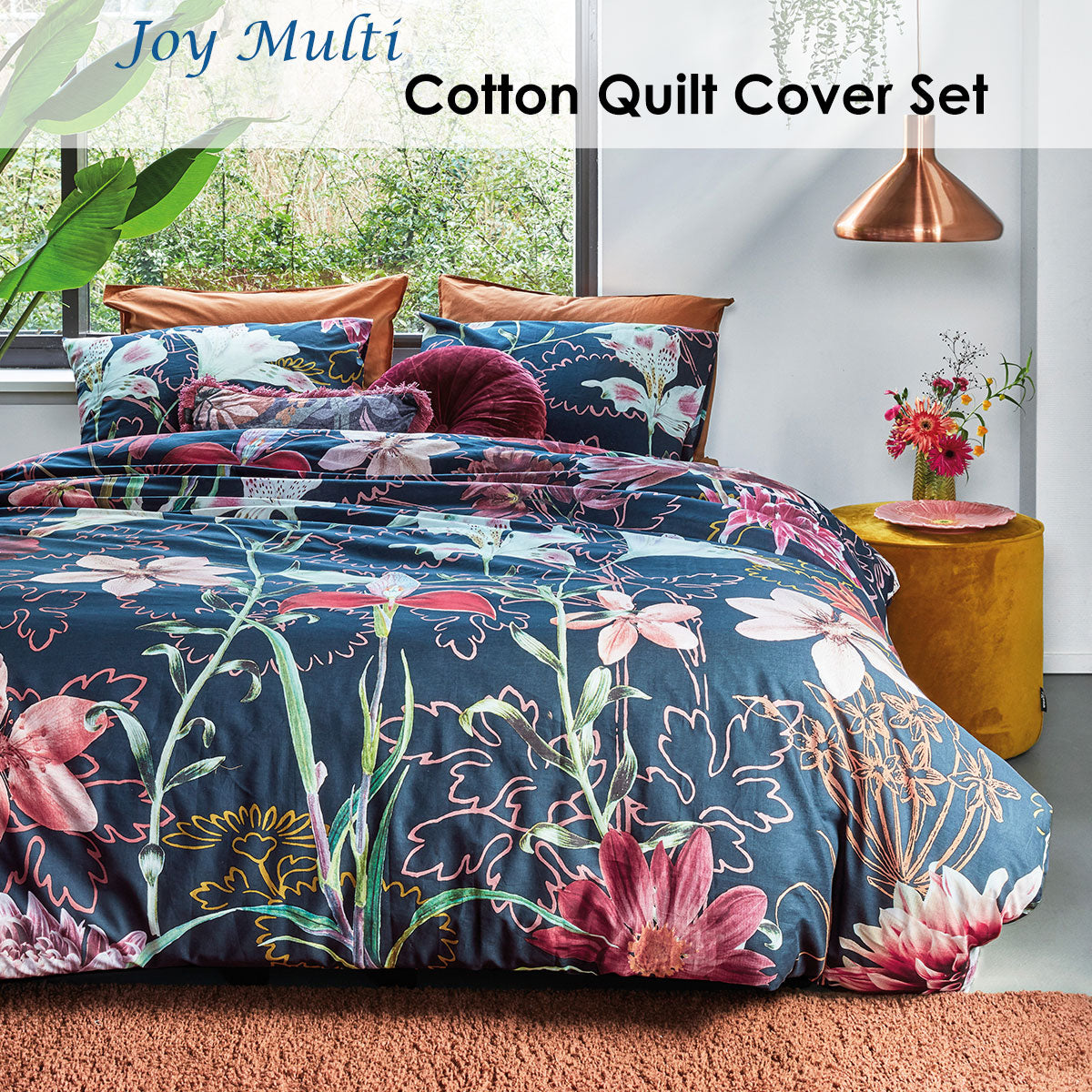 Bedding House | Joy Multi Cotton | Quilt Cover Set | Queen