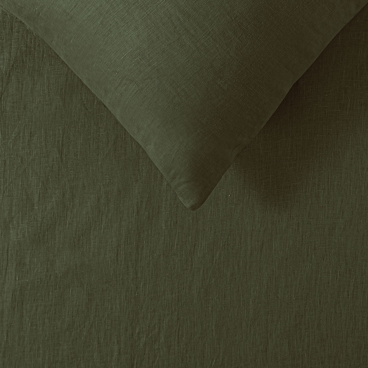 100% Linen Olive Quilt Cover Set | King