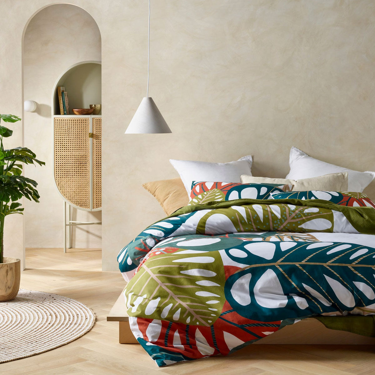 Accessorize | Monstera Digital Printed Cotton | Quilt Cover Set | Queen