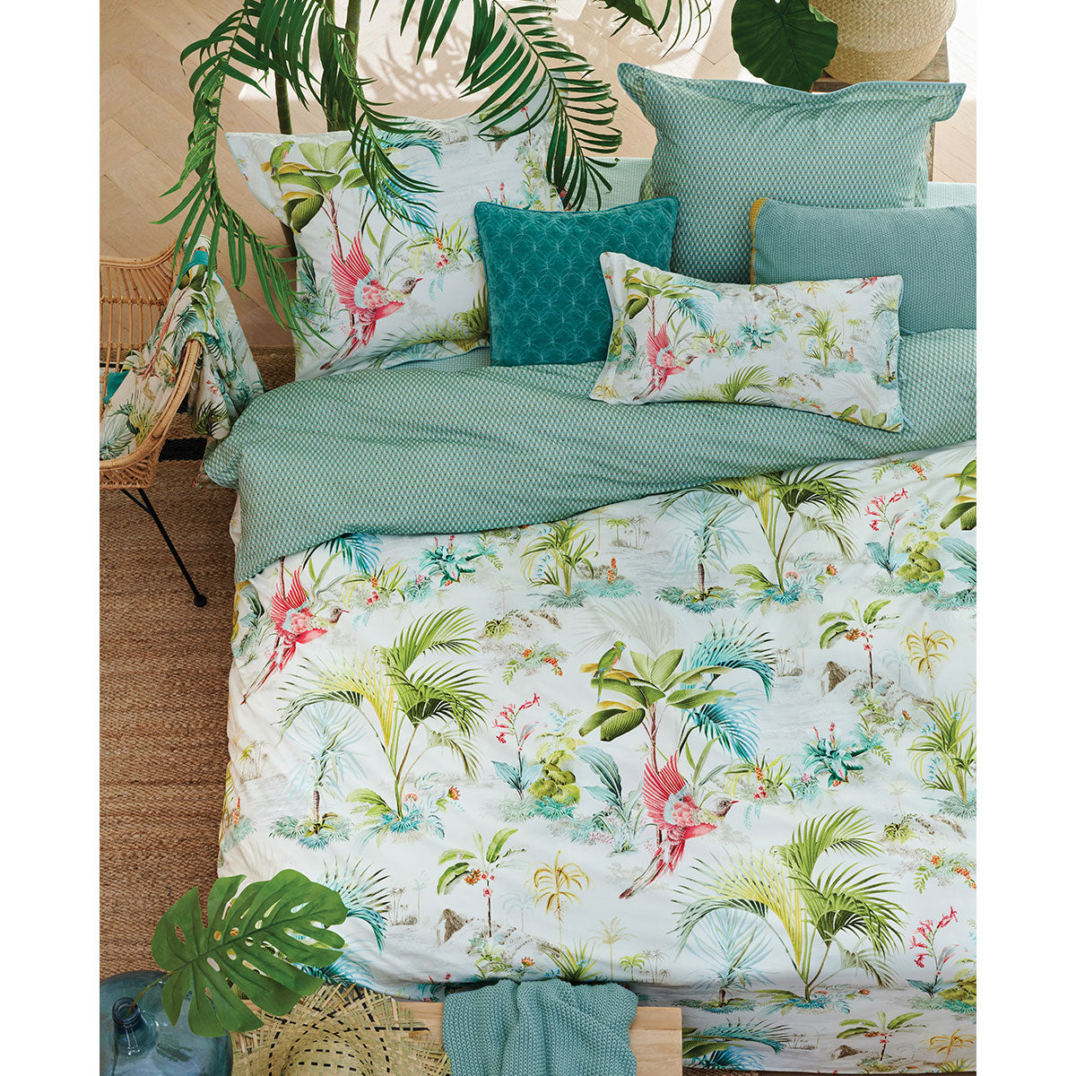 PIP Studio | Palm Scenes White Cotton | Quilt Cover Set | King