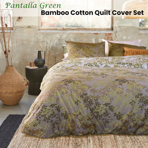Bedding House | Pantalla Green Bamboo Cotton | Quilt Cover Set | Queen