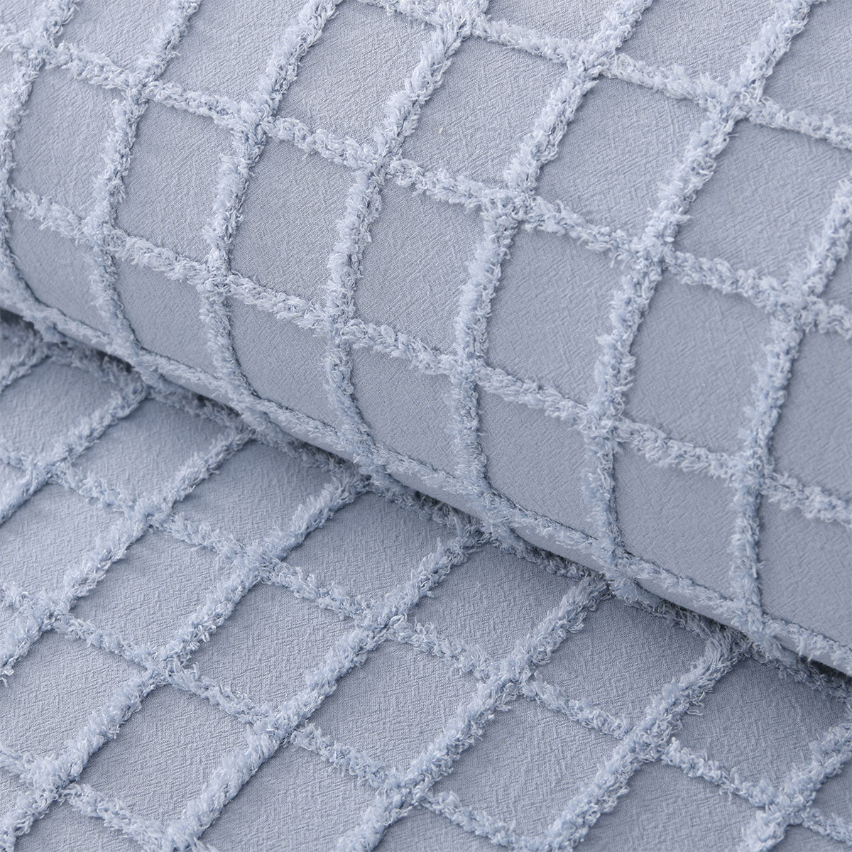 Vintage Design Homewares Parquet Snooze Blue Cotton Quilt Cover Set | King