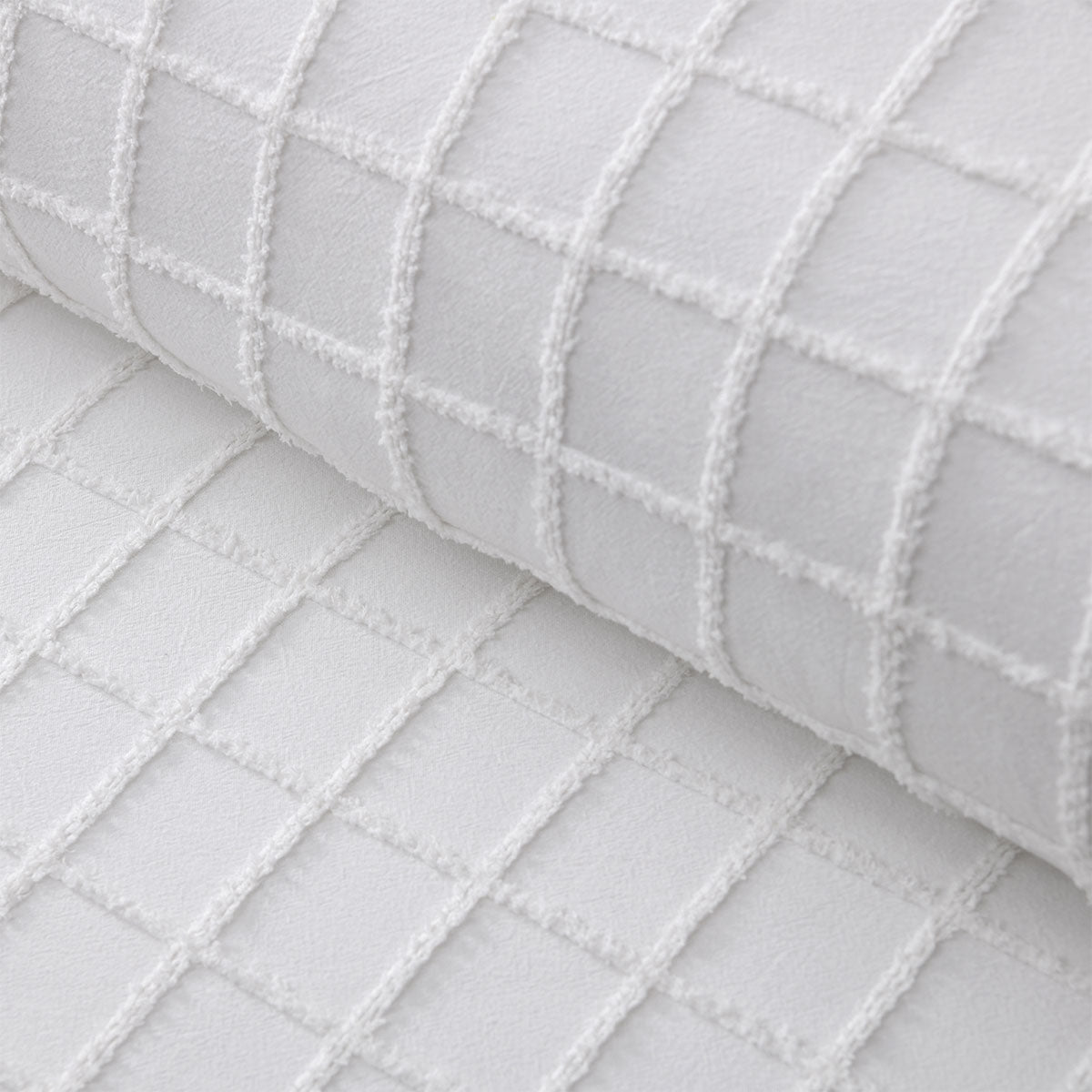 Vintage Design Homewares Parquet White Cotton Quilt Cover Set | Queen