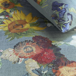 Bedding House | Van Gogh Partout des Fleurs Green Cotton Sateen | Quilt Cover Set | King