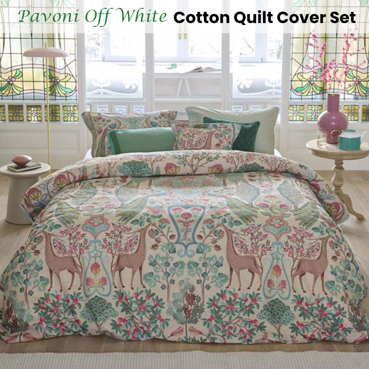 PIP Studio Pavoni Off White Cotton Quilt Cover Set | King