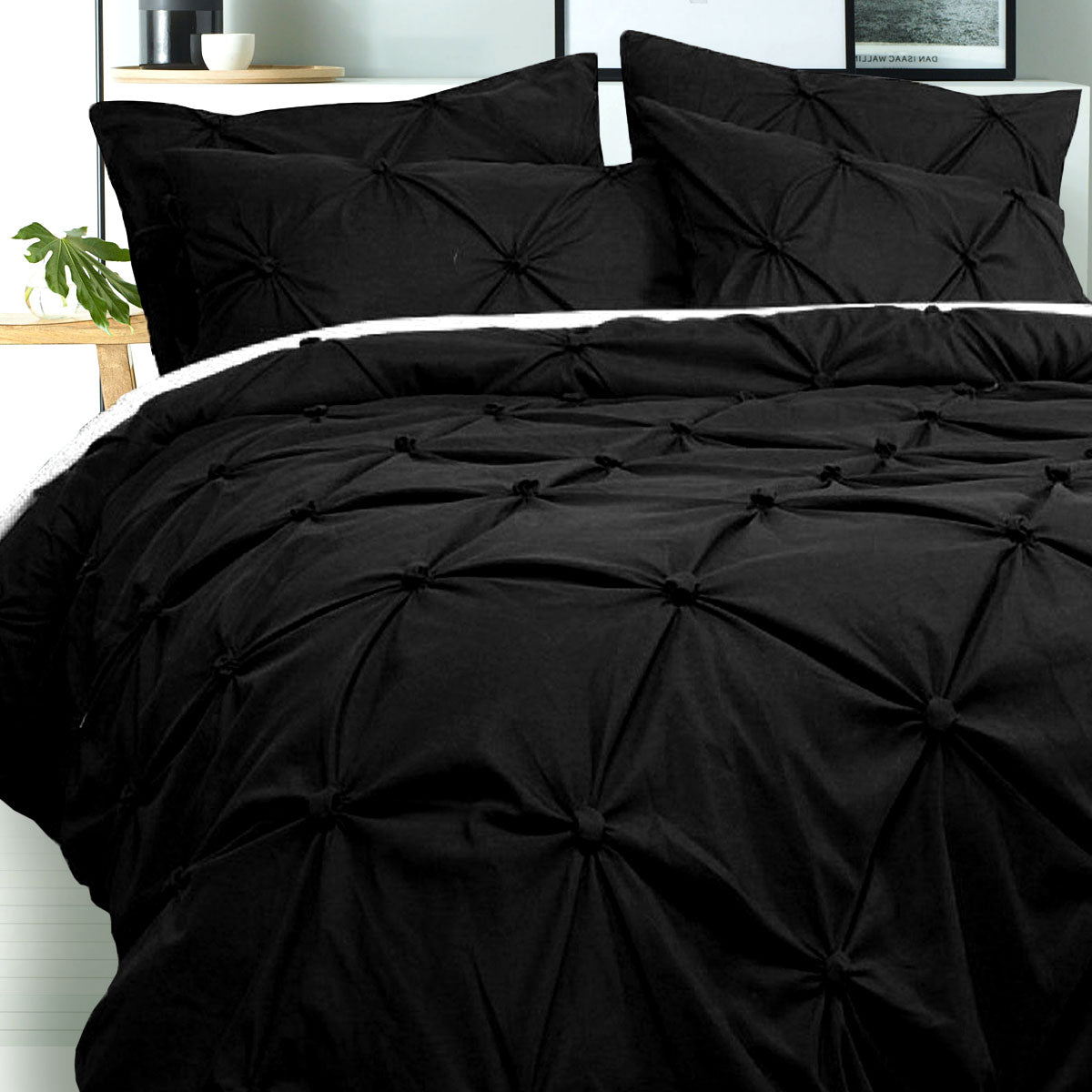 Bloomington | Puffy Quilt Cover Set | Black | Super King