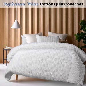 Vintage Design Homewares Reflections White Cotton Quilt Cover Set | Queen