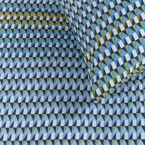 Bedding House | Rhythm Blue Green Cotton Sateen | Quilt Cover Set | King