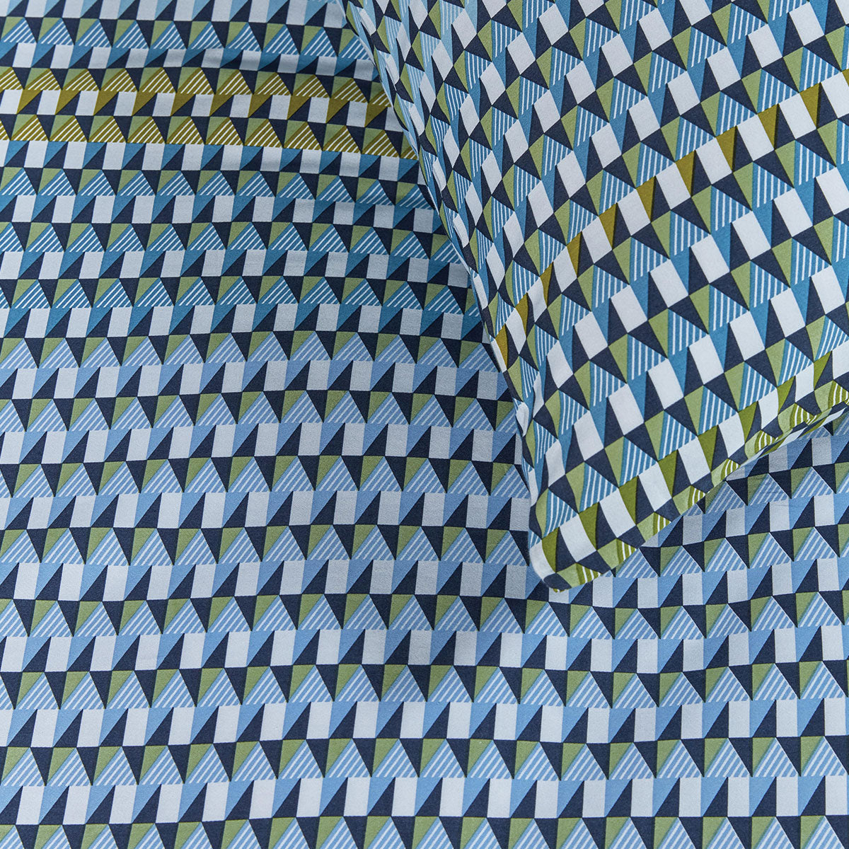 Bedding House | Rhythm Blue Green Cotton Sateen | Quilt Cover Set | Queen