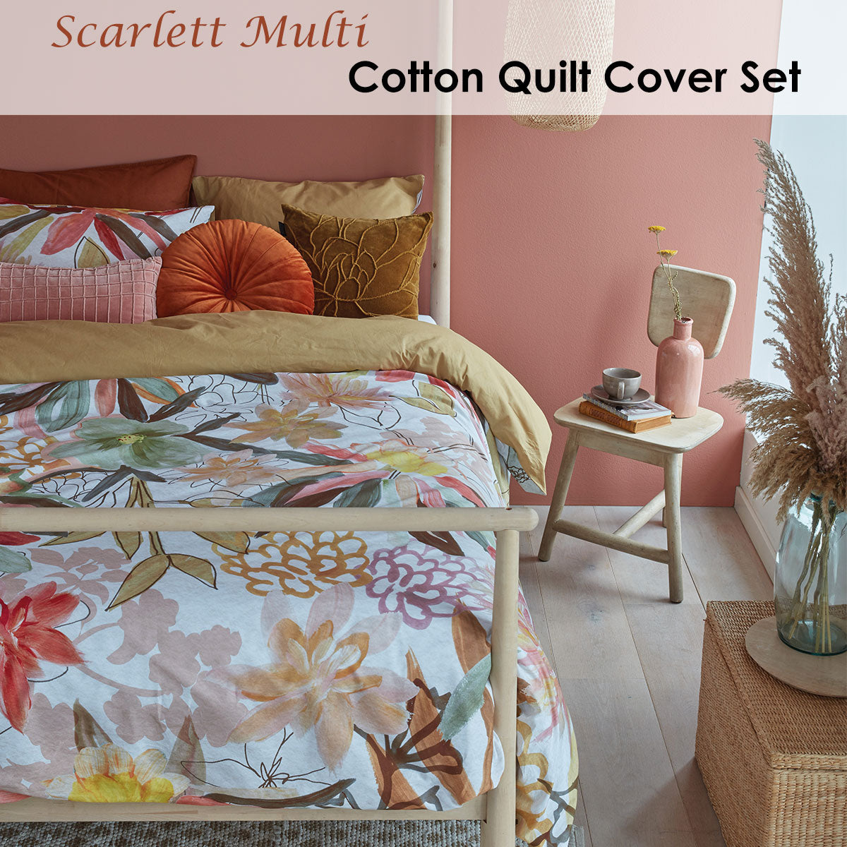 Bedding House | Scarlett Multi Cotton | Quilt Cover Set | King