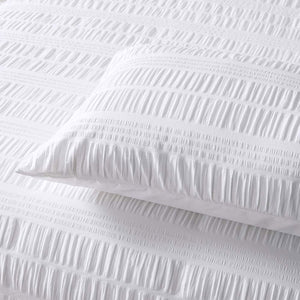 Accessorize Seersucker White Quilt Cover Set | Queen