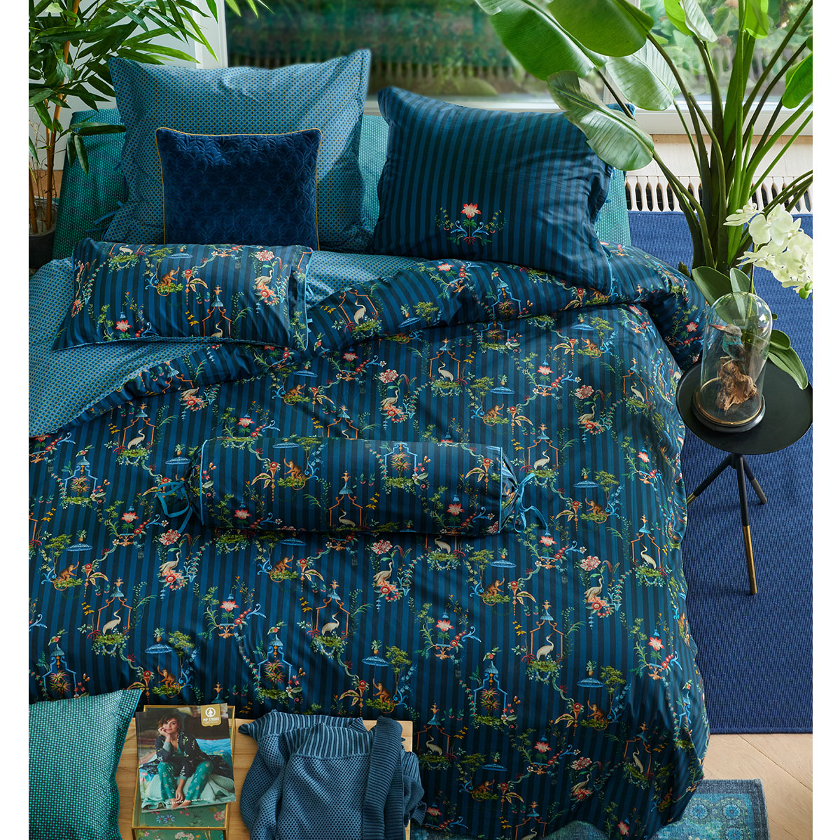 PIP Studio | Singerie Dark Blue Cotton | Quilt Cover Set | Double
