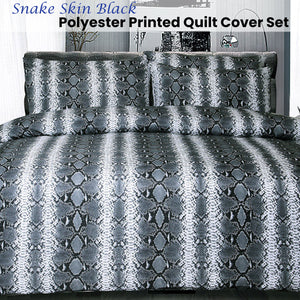 Big Sleep Snake Skin Black Quilt Cover Set | Double