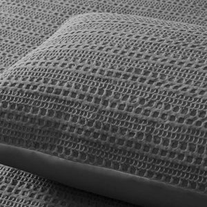 Accessorize Soho Waffle Dark Grey Quilt Cover Set | Queen