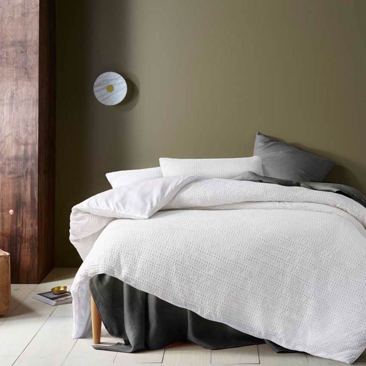 Accessorize Soho Waffle White Quilt Cover Set | King