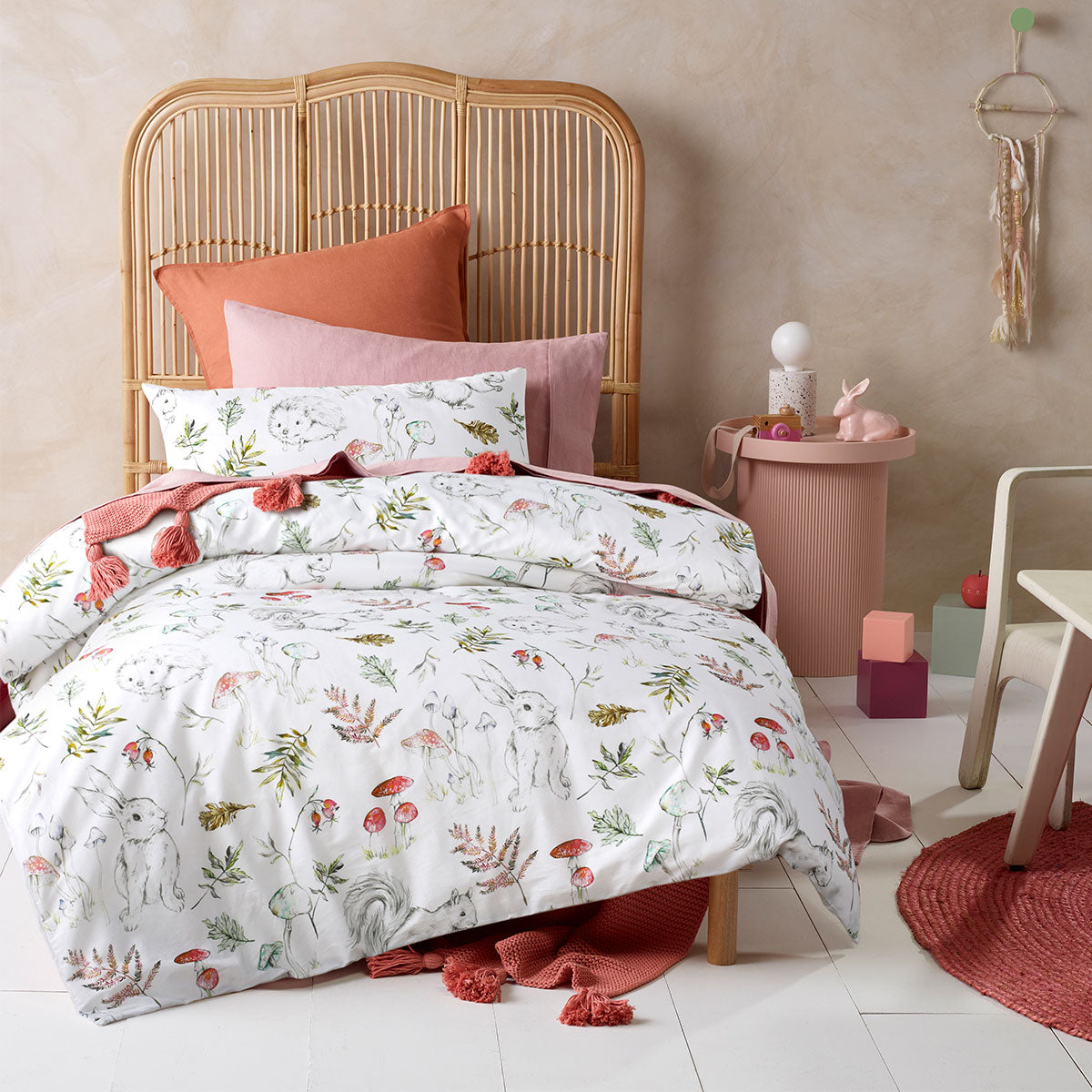 Happy Kids | Story Time White Cotton Digital Printed | Quilt Cover Set | Single