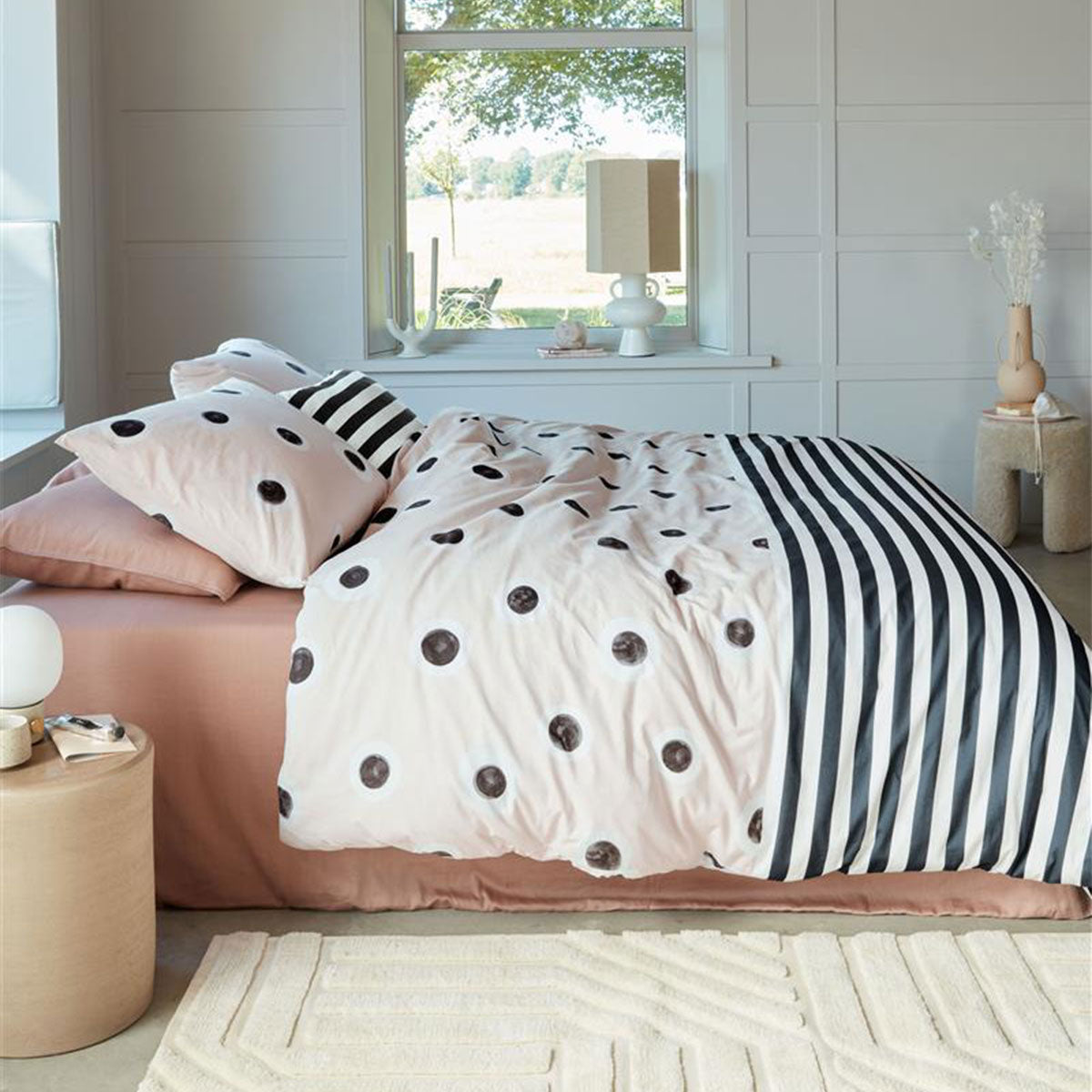VTWonen | Stripe and Eye Natural Cotton | Quilt Cover Set | Queen