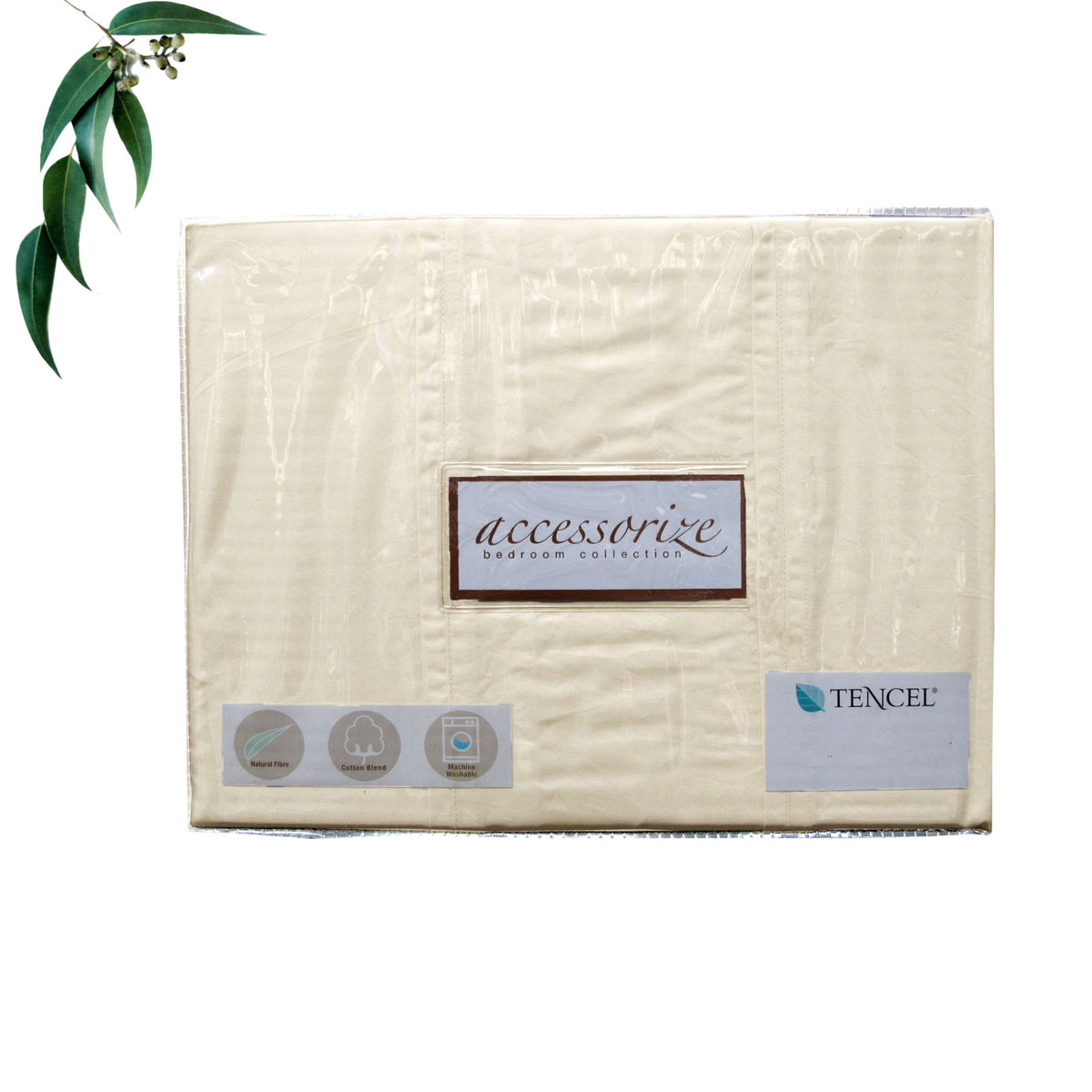 Accessorize Tencel Cotton Blend Quilt Cover | Cream (Also Known as Stone) | King