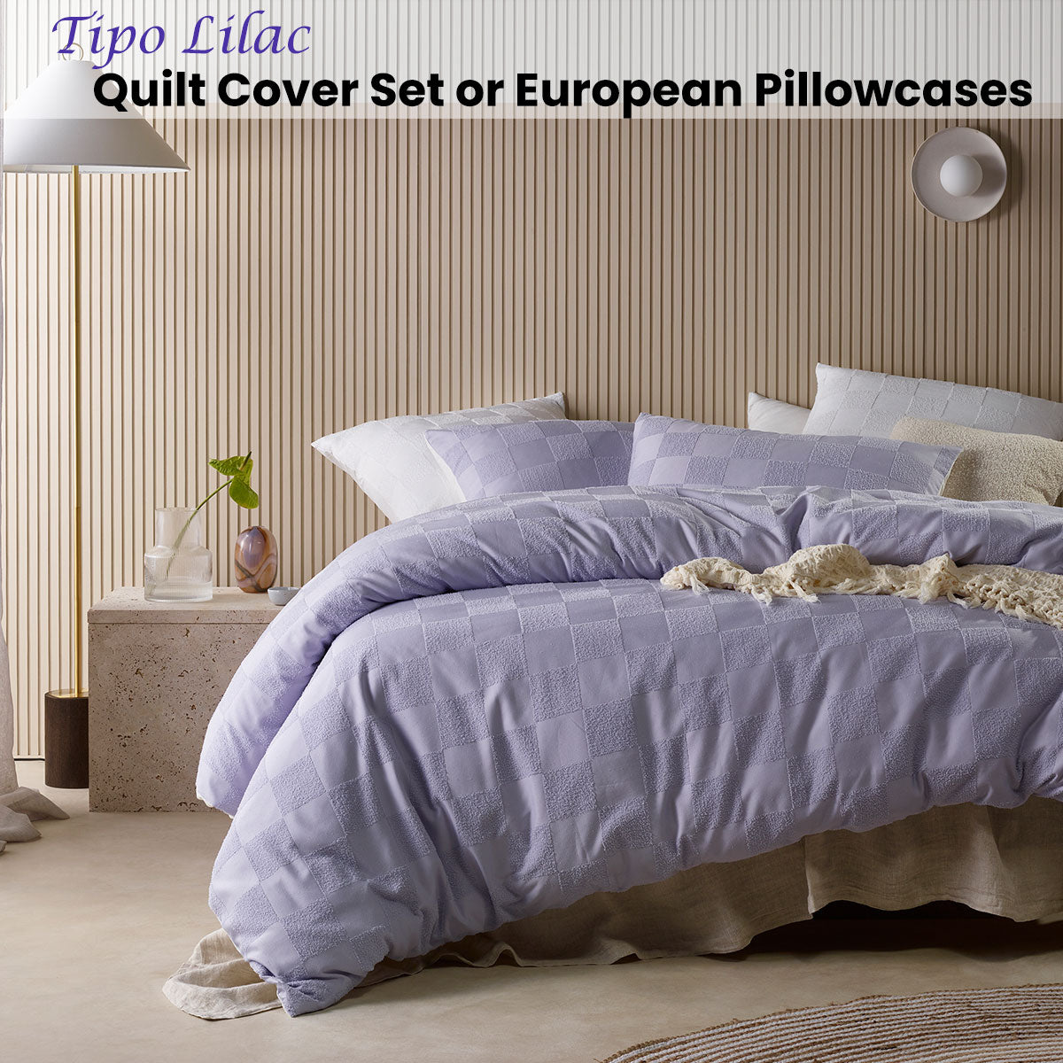 Accessorize | Tipo Lilac Chenille | Quilt Cover Set | Single
