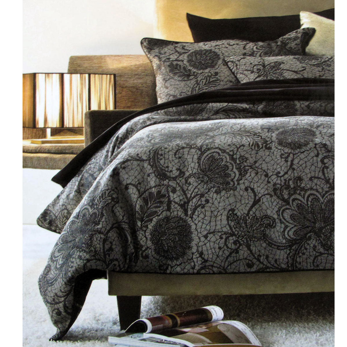 Accessorize | Trudie Black Jacquard | Quilt Cover Set | Single