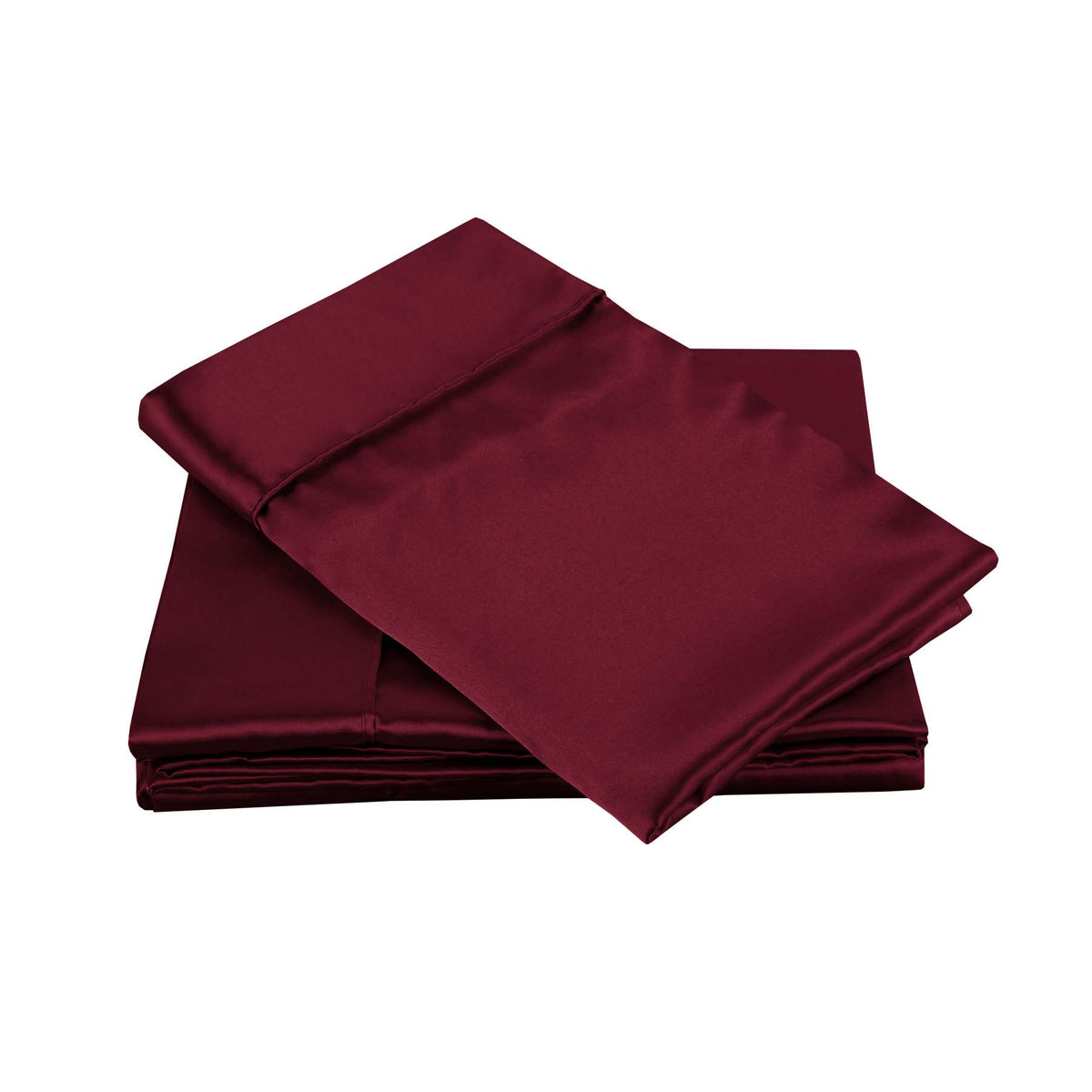 Big Sleep | 300TC Deluxe Essentials Satin Sheet Set | Burgundy | King