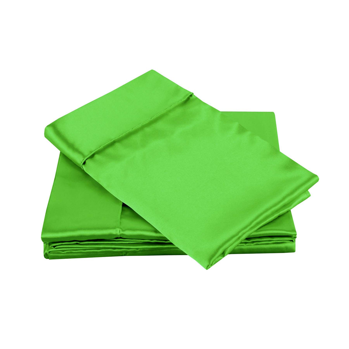 Big Sleep | 300TC Deluxe Essentials Satin Sheet Set | Lime (Forest) | King