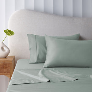 400TC Sage Bamboo Cotton Sheet Set | 40cm Wall | Double