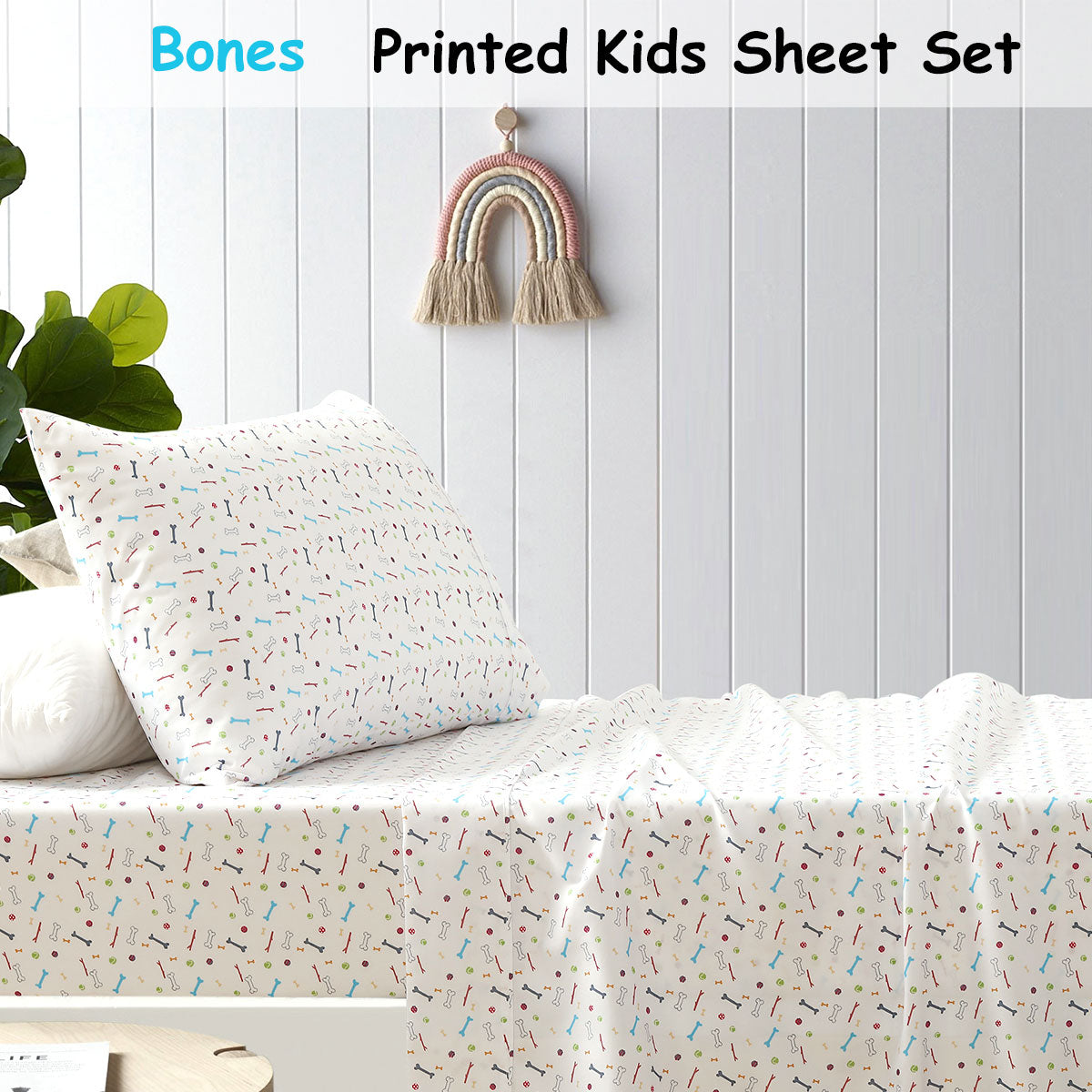 Happy Kids | Bones Kids Printed Sheet Set | Single