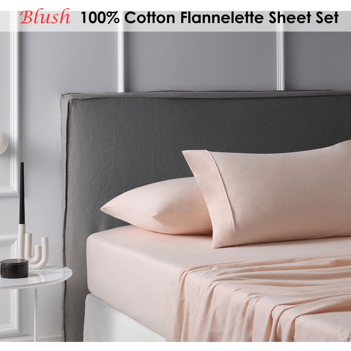 Cotton Flannelette Sheet Set | Blush | Queen